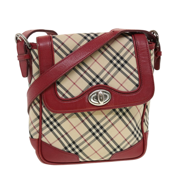 BURBERRY Nova Check Shoulder Bag Nylon Beige Auth 42722 - Picture 1 of 16